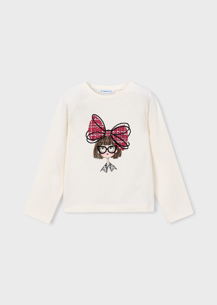 Mayoral Girls Long Sleeved Top & Tweed Shorts Set - 4034 & 4230