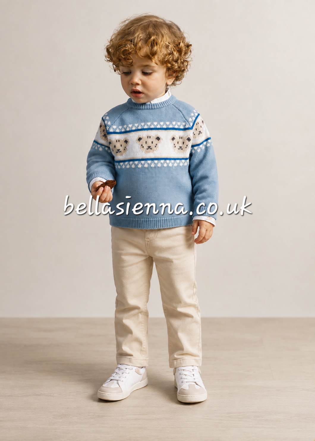 Mayoral Boys Arctic Blue Teddy Bear Jumper & Slim Fit Trousers - 2375 & 563 -42
