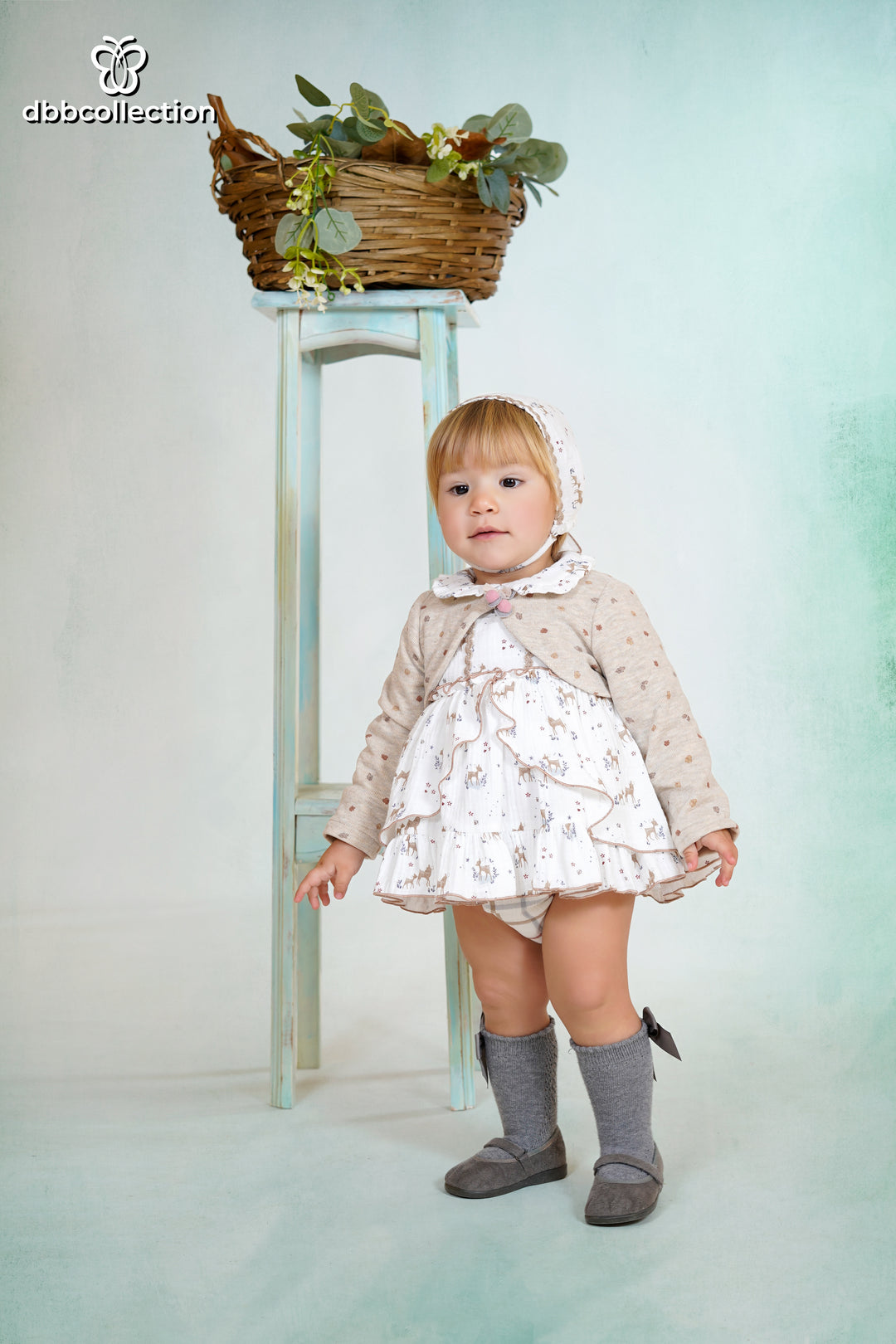 Dbb Collection "Winter Wonderland" Dress, Pants & Bonnet Set - 25301