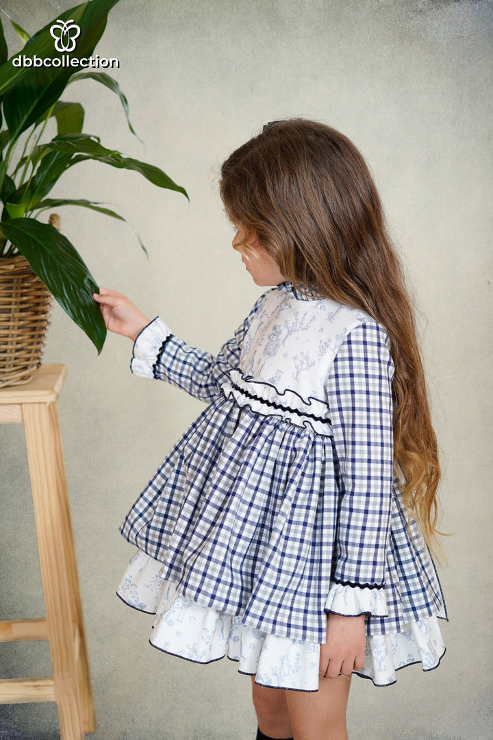 Dbb Collection Girls "Rocking Horse" Check Dress - 25402- Matching Items Available