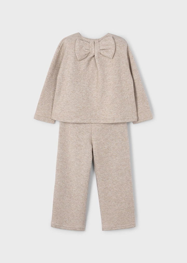 Mayoral Girls Trendy Trouser & Jumper Set With Sparkle & Bow Back - 4584