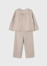 Mayoral Girls Trendy Trouser & Jumper Set With Sparkle & Bow Back - 4584