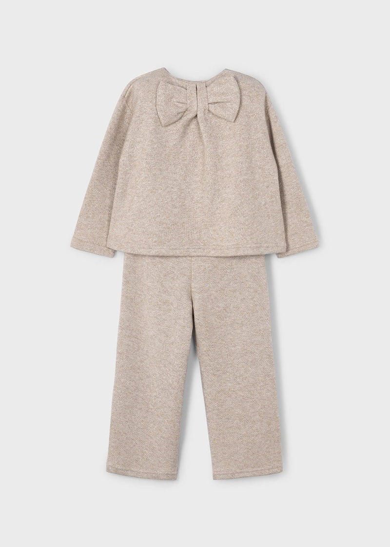 Mayoral Girls Trendy Trouser & Jumper Set With Sparkle & Bow Back - 4584