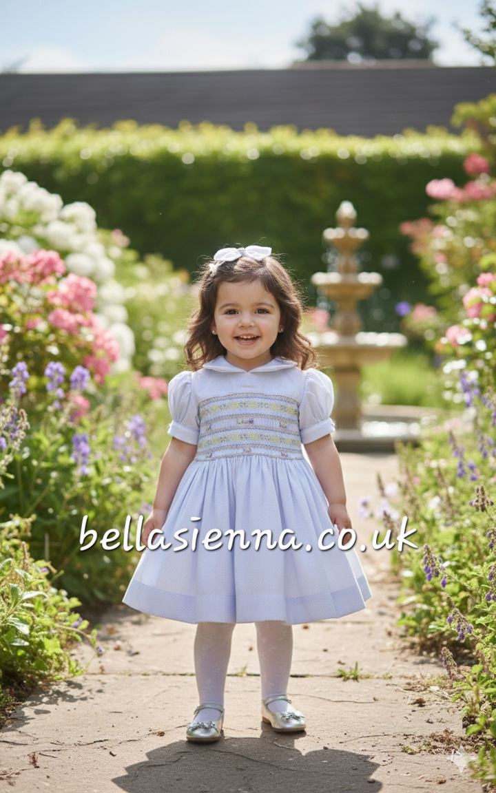 Bella Sienna EXCLUSIVE Lilac Dress With Front & Back Pastel Smocking