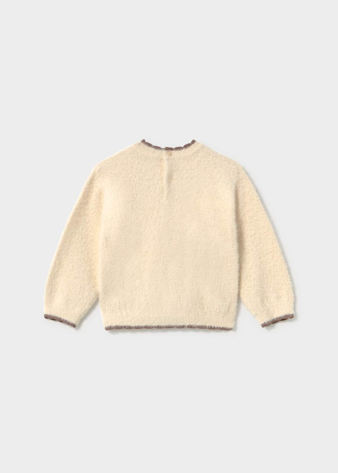 Mayoral Girls Cream & Beige Super Soft "Teddy Bear" Jumper  & Beige Twill Shorts - 2383 & 2202