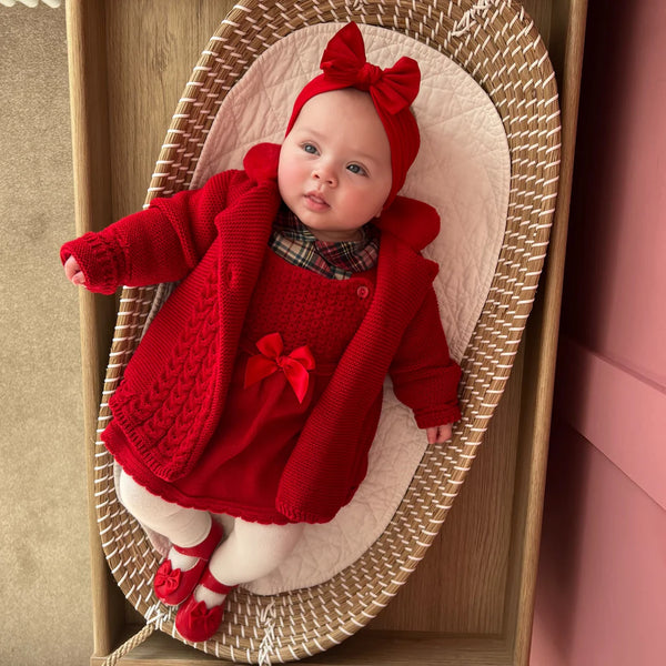 Red Knitted Baby Coat "Crystal" - B9939