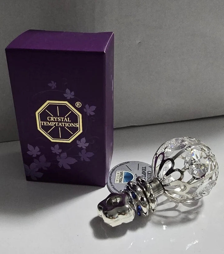 Crystal Temptations Pram Charm Silver Plated With Pink Crystal