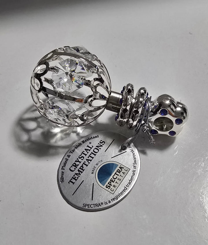 Crystal Temptations Pram Charm Silver Plated With Pink Crystal