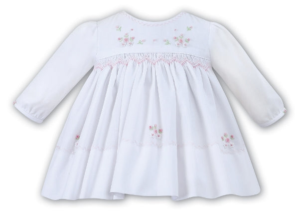 Sarah Louise Baby White And Pink Smocked Dress 011260