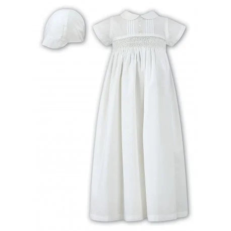 Sarah Louise Beautiful Baby Boys Christening Smocked Robe & Cap 001178