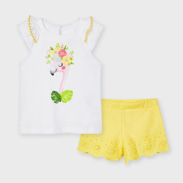 Mayoral Girls Short Set Yellow 3217