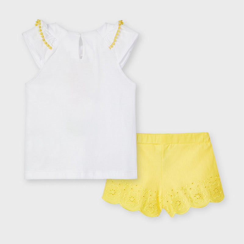 Mayoral Girls Short Set Yellow 3217