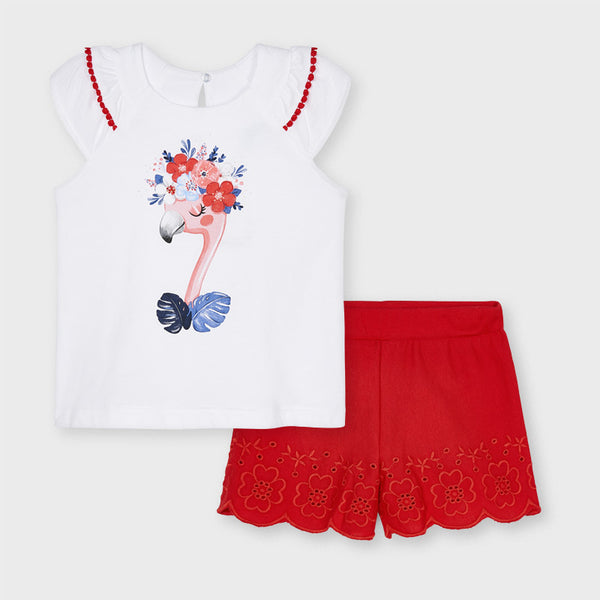Mayoral Girls Short Set Red 3217