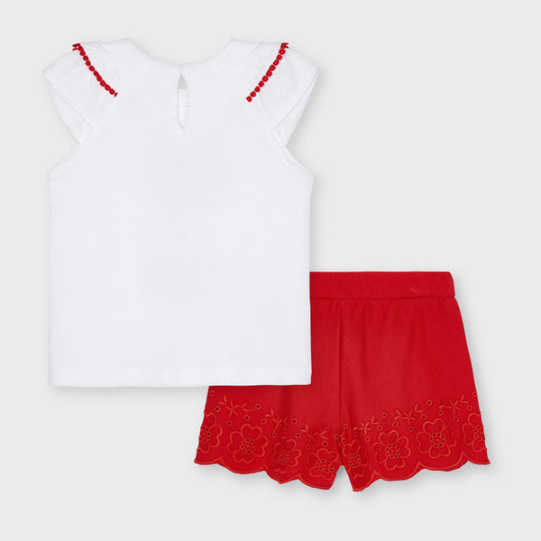 Mayoral Girls Short Set Red 3217