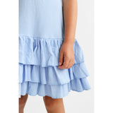 Harris Kids "Sian" Girls Ruffle Frill Polo Dress - Blue
