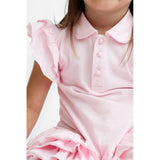 Harris Kids "Sian" Girls Ruffle Frill Polo Dress - Pink
