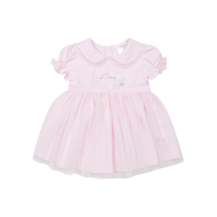 Deolinda "AMORE" Baby Girls Pretty Pink Dress With Diamante & Tulle - DBV26402