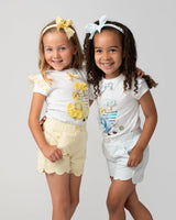 Caramelo Kids Sky Blue Holiday Essentials Striped Short Set - 349028