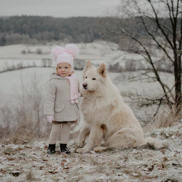 Sätila "TINDRA" Pink Double Pom Pom Hat