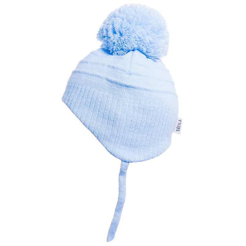 Sätila of Sweden "TINY" Unisex Baby Blue Knitted Pom Pom Hat