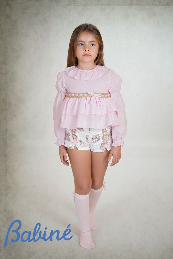 Babine Pink Carousel Shorts & Blouse Set - 2612512 & 2612120