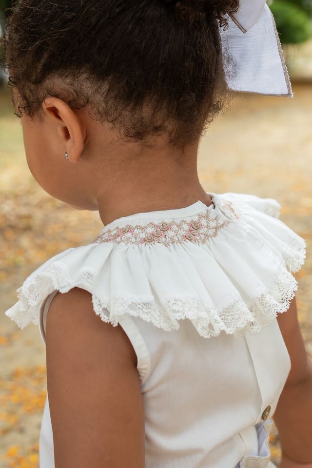 Naxos Girls Hand Smocked Blouse & Bloomer Set - 7708