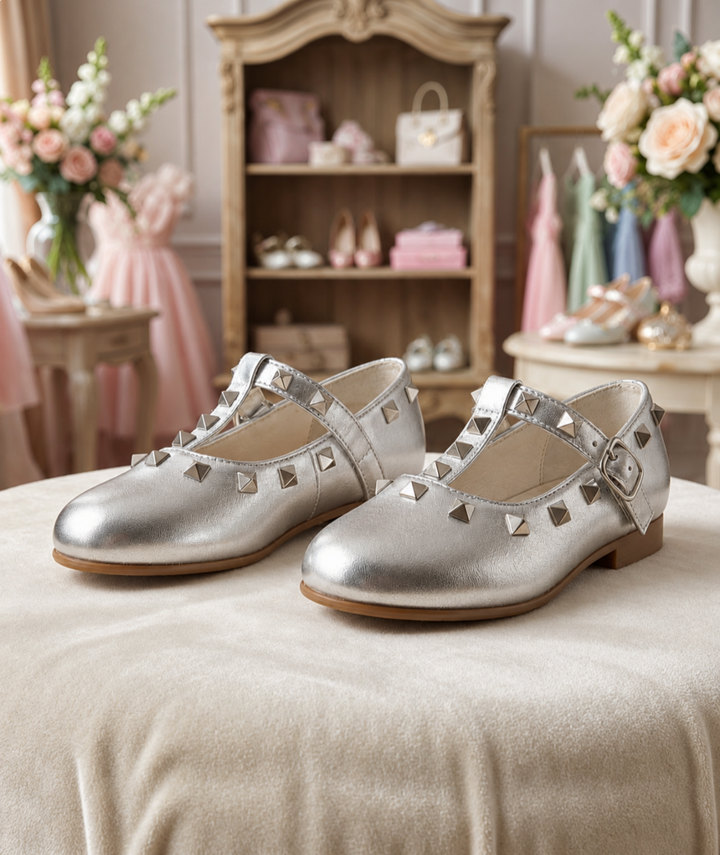 Girls Silver "VALI" Shoes