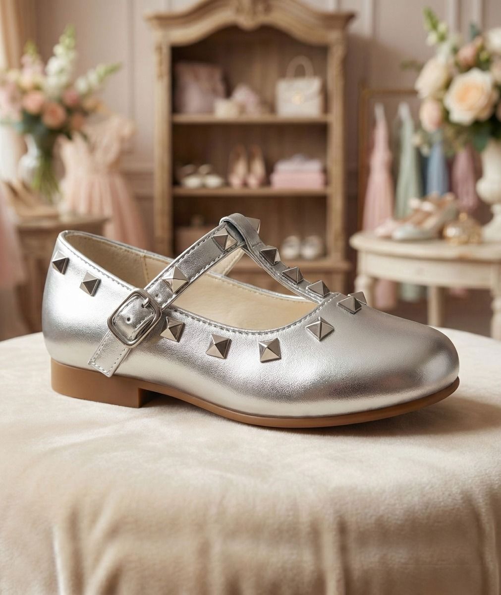 Girls Silver "VALI" Shoes
