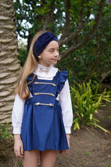 Babine Navy & Gold Pinafore Dress & Blouse Set - 2612202 & 2612514