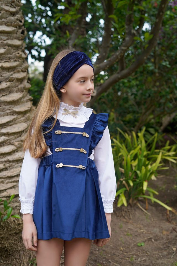Babine Navy & Gold Pinafore Dress & Blouse Set - 2612202 & 2612514