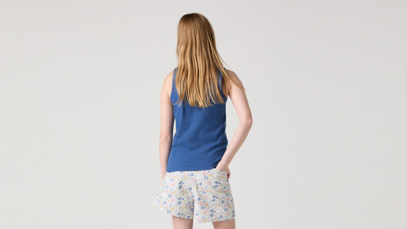 Levi's Girls Chest Logo Ribbed Tank Vest Top - Tru Navy - 3EK116-U69