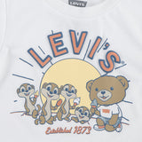 Levi's White Bear T-shirt & Denim Shorts Set - 6EM344