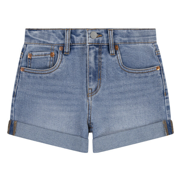 Levi's Girls Denim Roll Cuff Shorts - 4EH272-MDW