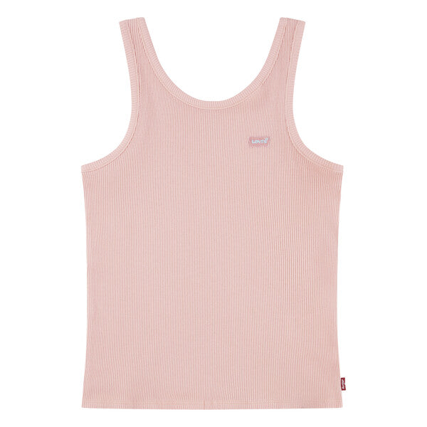 Levi's Girls Chest Logo Ribbed Tank Vest Top - Candlelight Peach - 4EK116-AJF