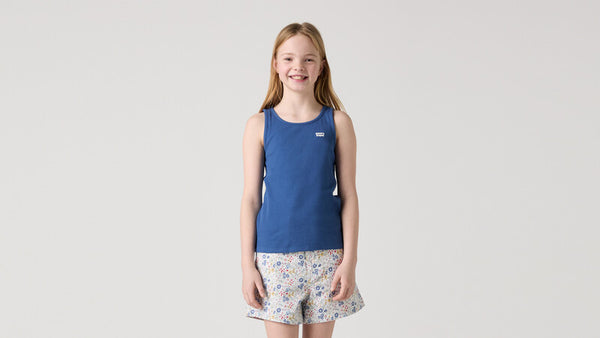 Levi's Girls Chest Logo Ribbed Tank Vest Top - Tru Navy - 3EK116-U69