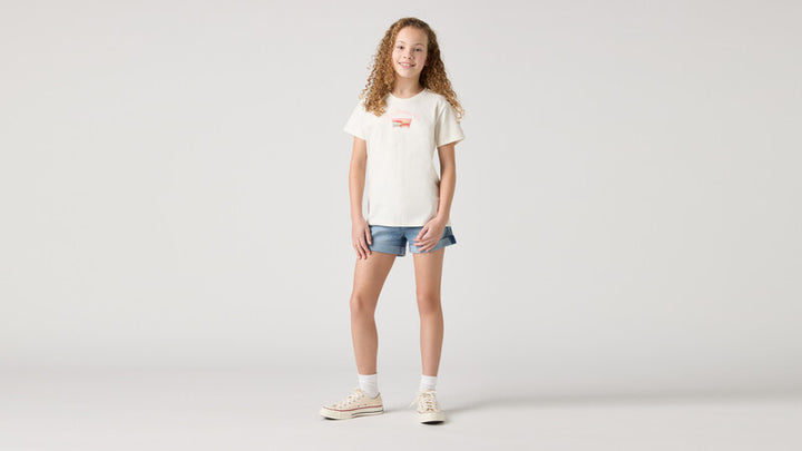 Levi's Girls Denim Roll Cuff Shorts - 4EH272-MDW