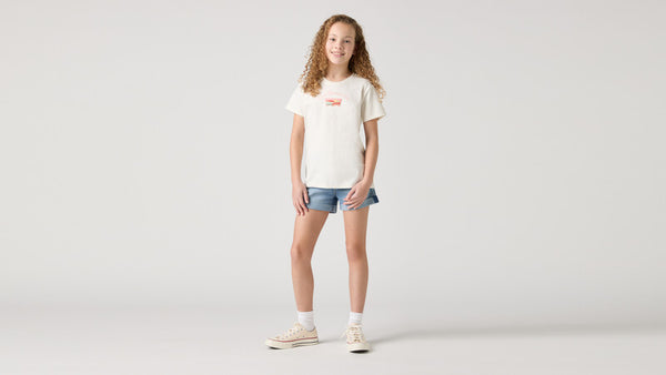 Levi's Girls Denim Roll Cuff Shorts - 4EH272-MDW