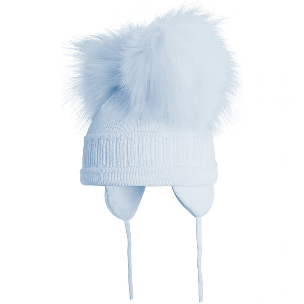 Sätila "TINDRA" Blue Double Pom Pom Hat