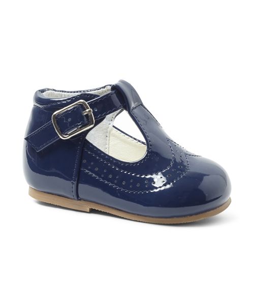 Boys Navy Patent T-Bar Shoes -XX2