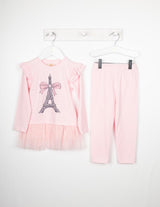 Caramelo Kids Diamante Paris Leggings Set - 011435 - Pink