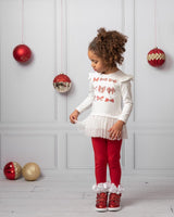 Caramelo Kids *Diamonte Bow Leggings Set - 011471 - Red