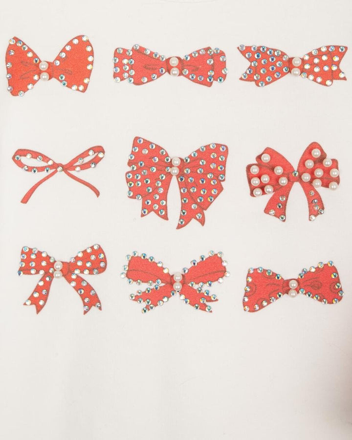 Caramelo Kids *Diamonte Bow Leggings Set - 011471 - Red