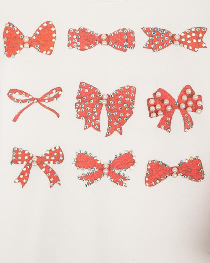 Caramelo Kids *Diamonte Bow Leggings Set - 011471 - Red