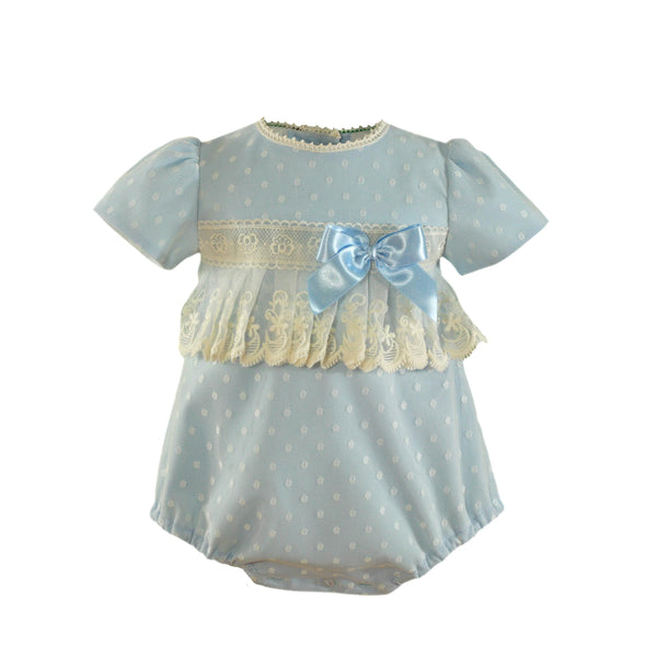 Miranda Stunning Pale Blue And Lace Romper 0029