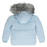 Mitch & Son Faux Fur Hooded Puffer Jacket Coat - Pale Blue & Grey - Eddie - MS22401