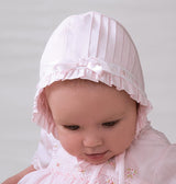 Sarah Louise Pink Pleated Bonnet - 003625