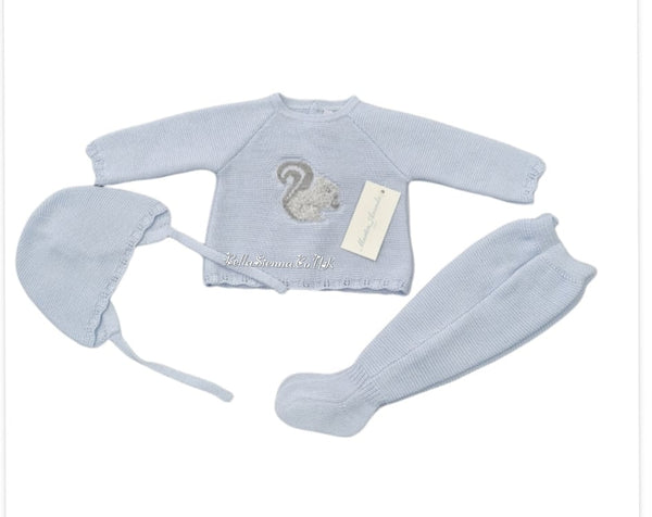 Martin Aranda Baby Blue Knitted 3 Piece Squirrel Set - Winter  - 004-11069