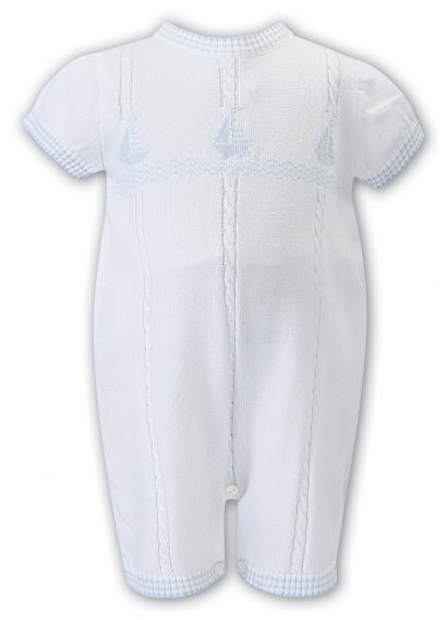 Sarah Louise Fine Knitted Summer Baby Boys Romper/Shortie