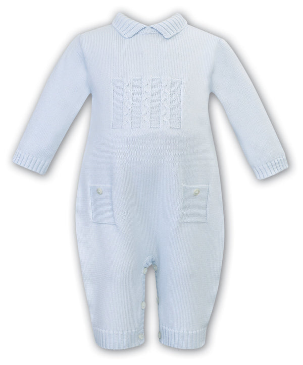 Sarah Louise Blue Knitted Romper - 008171