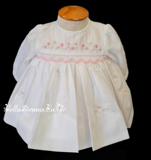 Sarah Louise Baby White Smocked Dress  - 011267